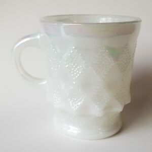 RARE iridescent Fire King mug